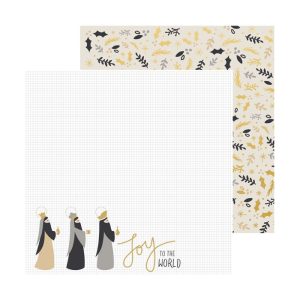 Decori Basso Rilievo Oro e Grid Natale – Foglio Carta Scrap’